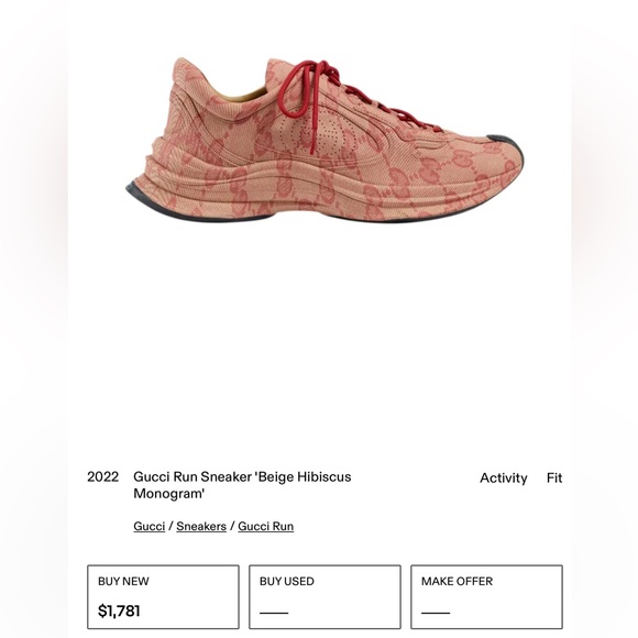 COPY - Gucci Run Sneaker 'Beige Hibiscus Monogram' - Picture 1 of 4